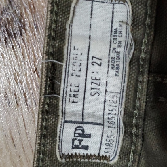 Free people army green distressed denim skirt - Picture 3 of 6